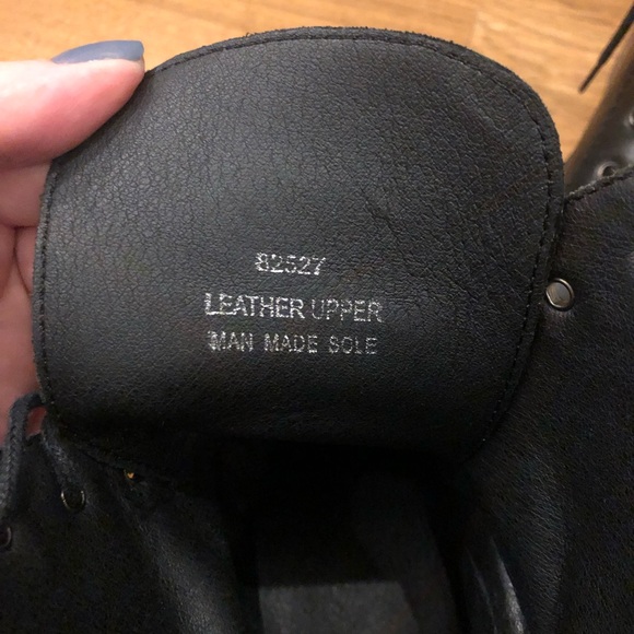 Black leather combat boots - Picture 8 of 10